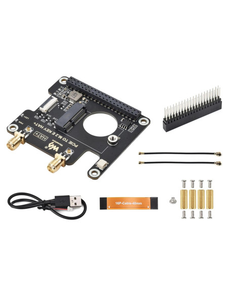 Adaptador HAT PCIe a M.2 E Key Wonrabai para Raspberry Pi 5