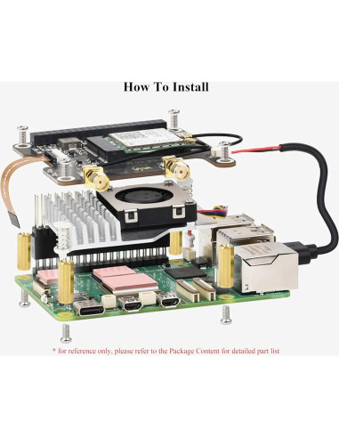 Adaptador HAT PCIe a M.2 E Key Wonrabai para Raspberry Pi 5