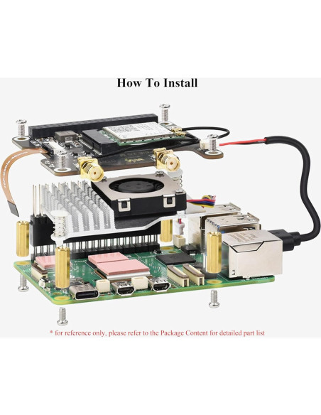 Adaptador HAT PCIe a M.2 E Key Wonrabai para Raspberry Pi 5