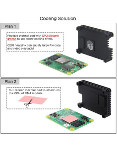 Disipador de Aluminio Geekworm C235 para Raspberry Pi CM4 12mm 2