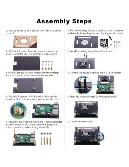 Caja Acrílica GeeekPi para Raspberry Pi 4B y 3B+ con Ventilador