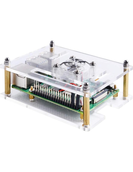 Caja Acrílica GeeekPi para Raspberry Pi 4B y 3B+ con Ventilador