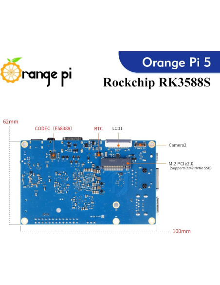 Computadora de Placa Única Orange Pi 5 16GB Rockchip RK3588S