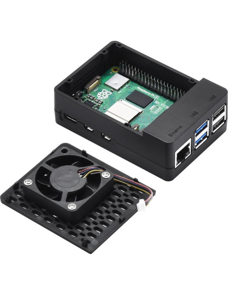 Caja Raspberry Pi 5 MazerPi con Ventilador y Disipadores