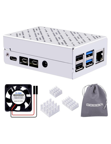 Caja de Aluminio GeeekPi para Raspberry Pi 4 con Ventilador