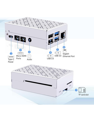 Caja de Aluminio GeeekPi para Raspberry Pi 4 con Ventilador