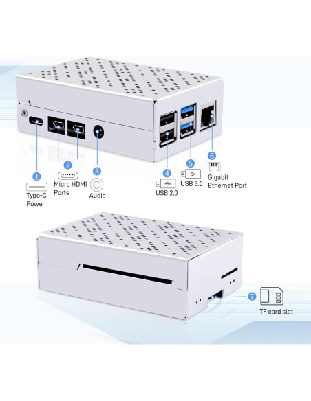 Caja de Aluminio GeeekPi para Raspberry Pi 4 con Ventilador