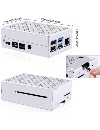 Caja de Aluminio GeeekPi para Raspberry Pi 4 con Ventilador