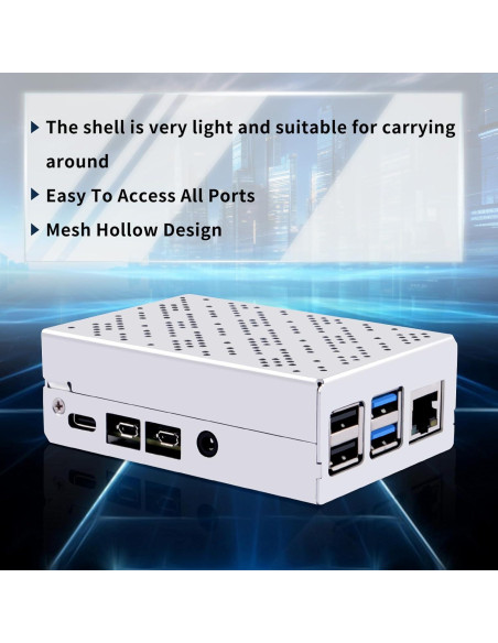 Caja de Aluminio GeeekPi para Raspberry Pi 4 con Ventilador