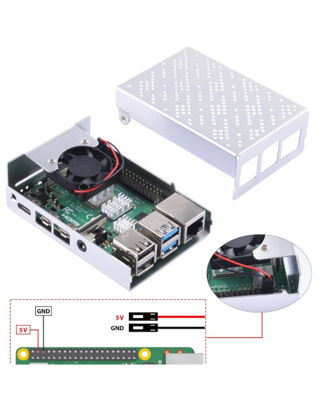 Caja de Aluminio GeeekPi para Raspberry Pi 4 con Ventilador