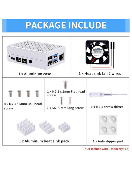 Caja de Aluminio GeeekPi para Raspberry Pi 4 con Ventilador