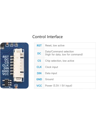 Módulo OLED 2.42" Waveshare 128x64 SPI/I2C Blanco