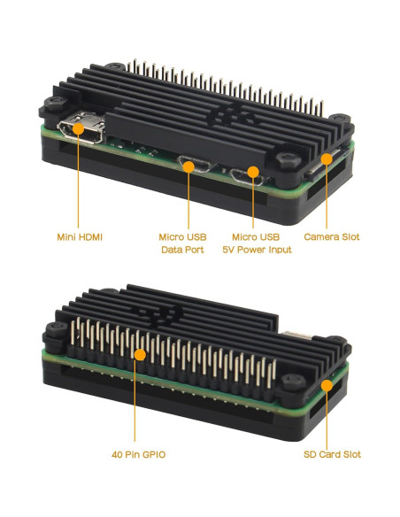 Caja disipador aluminio para Raspberry Pi Zero 2W 6.5x3cm
