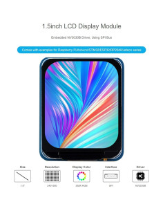 Módulo Pantalla LCD IPS 1.5" Wonrabai 240x280 RGB SPI 2