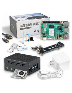 Raspberry Pi 5 8GB Set con Caja Metal, Enfriador y SSD NVMe