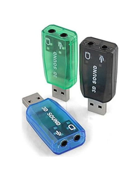 Adaptador de Sonido USB VizGiz 3 Pack 5.1 Canal 3D Plug and Play
