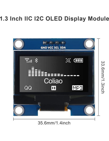 4 Módulos Pantalla OLED 1.3" IIC I2C 128x64 Coliao