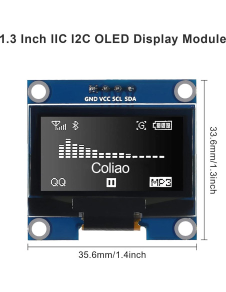 4 Módulos Pantalla OLED 1.3" IIC I2C 128x64 Coliao