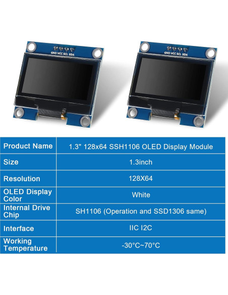 4 Módulos Pantalla OLED 1.3" IIC I2C 128x64 Coliao