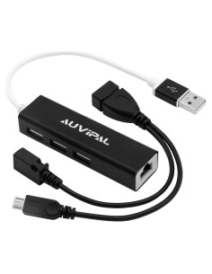 Adaptador Ethernet AuviPal LAN 3 Puertos USB OTG 10/100Mbps