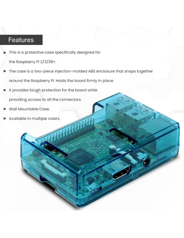 Carcasa Protectora Azul SB Components para Raspberry Pi 2 B+