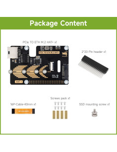 Adaptador PCIe a ETH y M.2 Waveshare para Raspberry Pi 5 2