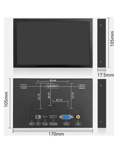 Pantalla LCD 7" JLTTEK 1024x600 HDMI para Raspberry Pi
