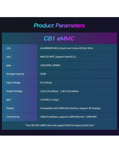 Placa de Control Central BIGTREETECH CB1 eMMC 32GB 1GB RAM