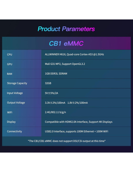 Placa de Control Central BIGTREETECH CB1 eMMC 32GB 1GB RAM