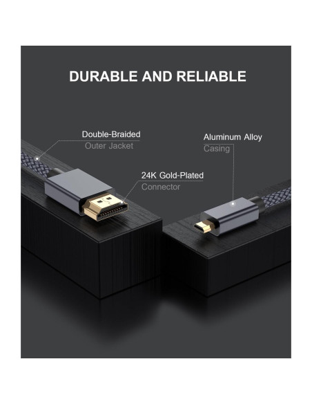Cable Micro HDMI Elebase 3 m 4K 60Hz Compatible Raspberry Pi