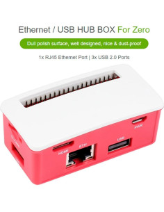 Caja HUB Ethernet y USB Waveshare para Raspberry Pi Zero 2