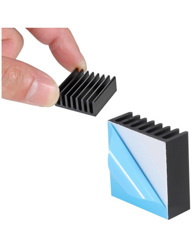 10 Disipadores de Calor Aluminio 25x25x10mm con Cinta Térmica