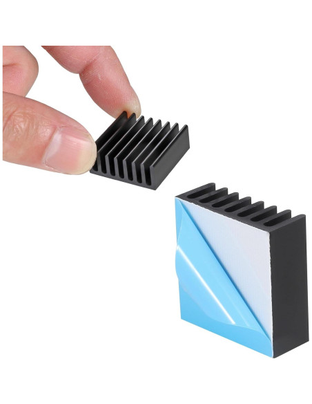 10 Disipadores de Calor Aluminio 25x25x10mm con Cinta Térmica
