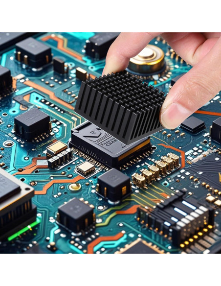 10 Disipadores de Calor Aluminio 25x25x10mm con Cinta Térmica