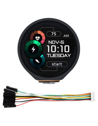 Placa MCU Waveshare RP2040 con LCD táctil 1.28" 240x240