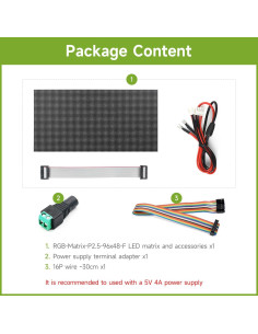 Panel LED RGB Flexible Waveshare 96x48 Píxeles 2.5mm 2