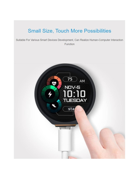 Placa MCU Waveshare RP2040 con LCD táctil 1.28" 240x240 Placa MCU Waveshare RP2040 con LCD táctil 1.28" 240x240