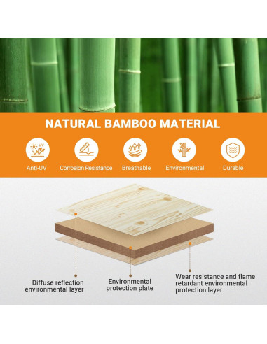 Mesa Plegable Redonda KingCamp de Bambú 95x40 cm Ajustable