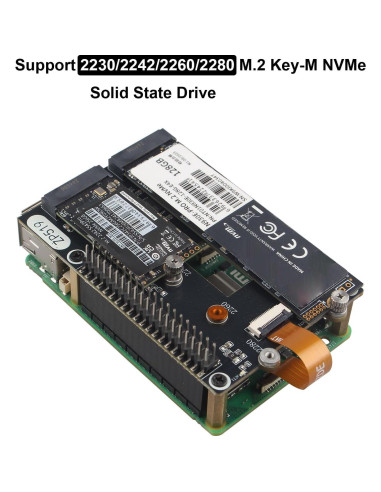 Adaptador ZDE PCIe a Doble M.2 HAT NVMe para Raspberry Pi 5