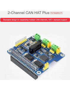 HAT de Expansión CAN Aislado 2 Canales Waveshare para Raspberry Pi 2