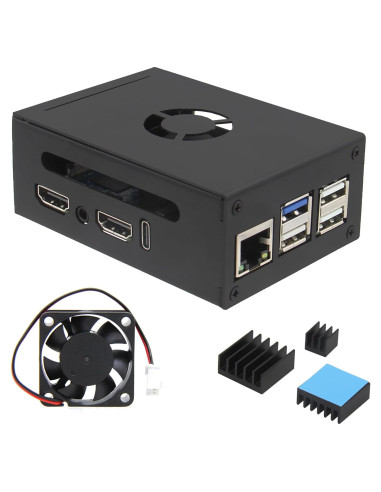 Caja de metal para Orange Pi 5 Pro N515 con ventilador y disipadores