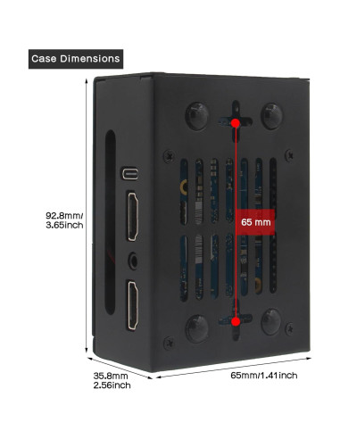 Caja de metal para Orange Pi 5 Pro N515 con ventilador y disipadores