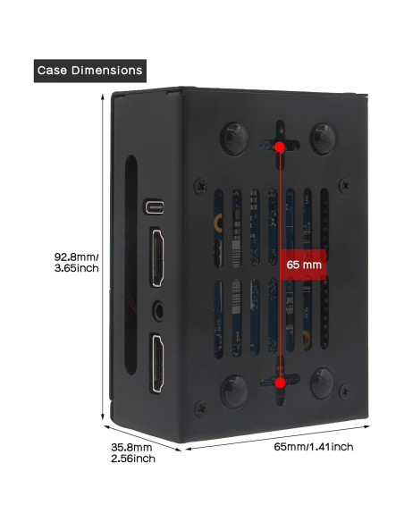 Caja de metal para Orange Pi 5 Pro N515 con ventilador y disipadores