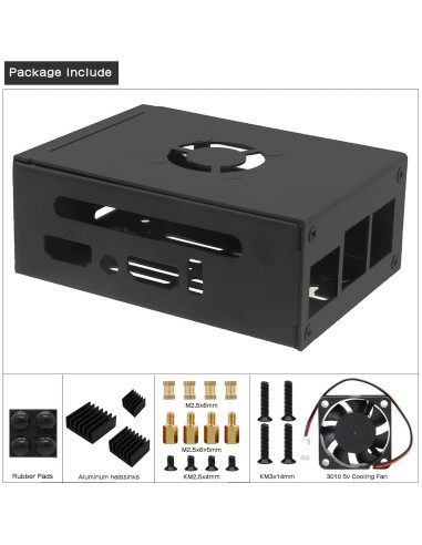 Caja de metal para Orange Pi 5 Pro N515 con ventilador y disipadores