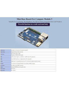 Mini Placa Base UeeKKoo CM5-IO-BASE-B para Raspberry Pi 5 2