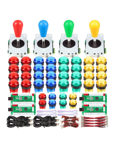 Kit Arcade LED Fosiya para 4 Jugadores DIY USB