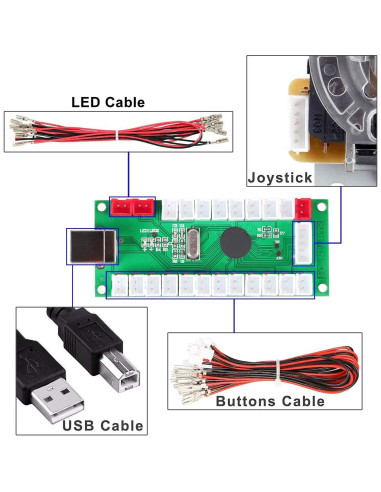 Kit Arcade LED Fosiya para 4 Jugadores DIY USB