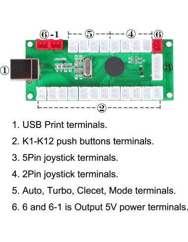 Kit Arcade LED Fosiya para 4 Jugadores DIY USB