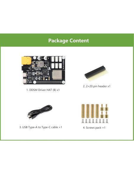 Controlador de Motor Hub DDSM400 Wonrabai para Raspberry Pi