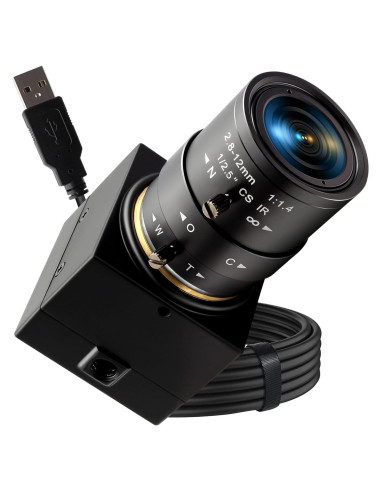 Cámara USB 8MP QILOVE con Lente Manual 2.8-12mm